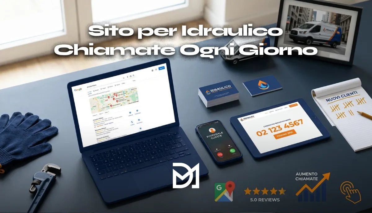Idraulico riceve chiamate da sito web professionale su Google