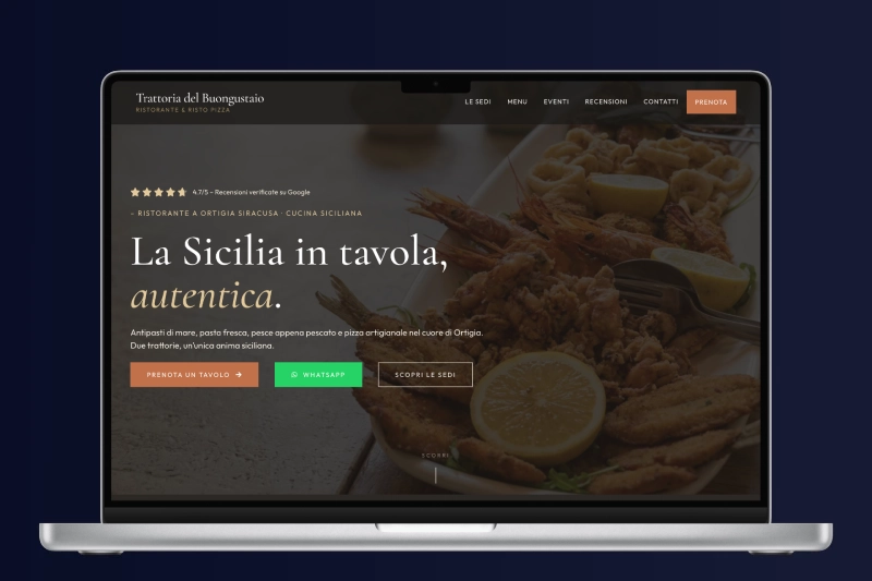 Sito web ristorante Trattoria del Buongustaio con prenotazione tavoli online integrata senza commissioni